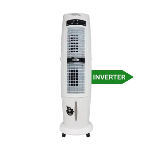 The BinBazz 9000 Room Cooler is equipped with advanced Inverter Technology that adjusts the motor speed based on the cooling needs of the room. This feature ensures energy-efficient operation by reducing power consumption while maintaining optimal performance. 
