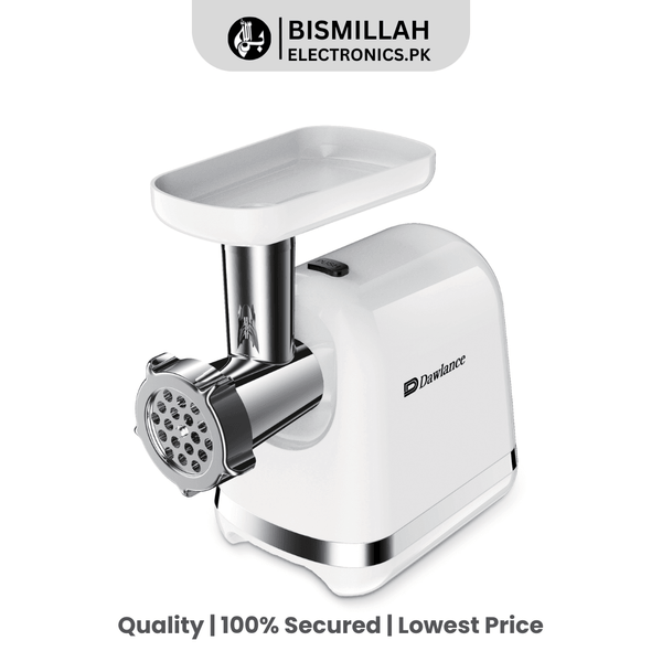 Upgrade your kitchen with the Dawlance Meat Mincer DWM 6001. Featuring a powerful 600W motor, stainless steel blades, multiple attachments, and overheat protection, it’s perfect for making fresh ground meat at home!