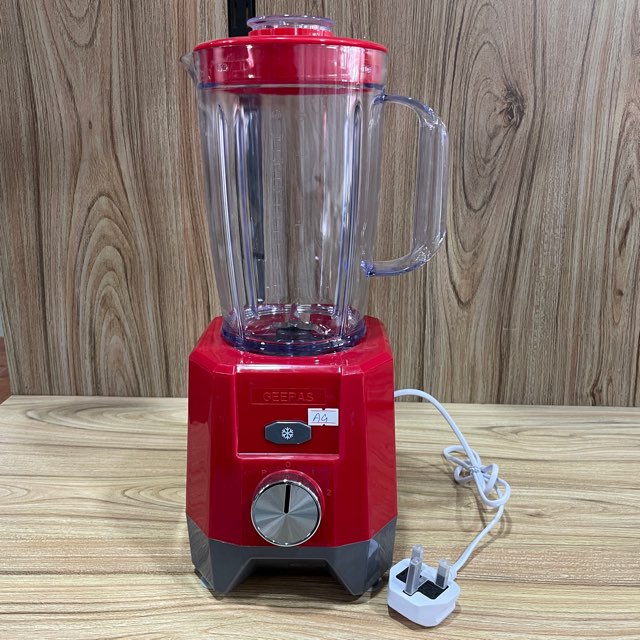 Experience the Geepas 2-in-1 Blender GSB44107 with 2-speed operation and pulse function. Enjoy a 1.6L capacity jar, stainless steel blades, and a small grinder for added versatility. Features include a stylish chrome plating switch and motor overheat protection for safe, efficient blending!