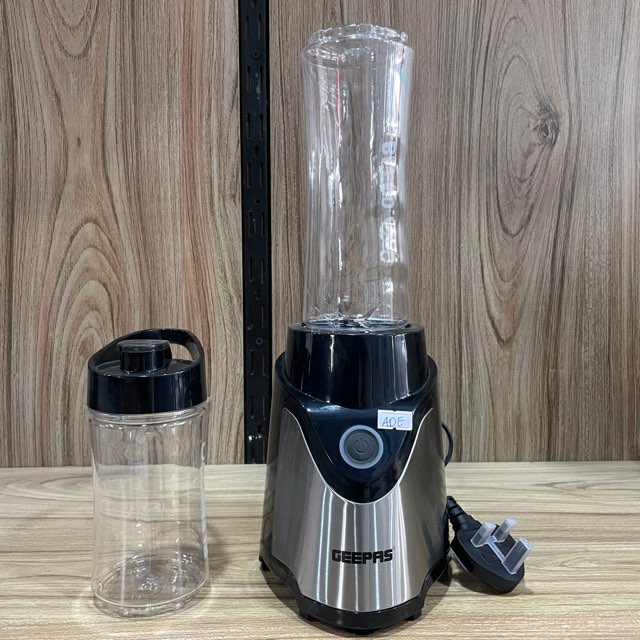 Discover the Geepas Personal Blender GSB 44075N featuring a powerful 500W motor, stainless steel blade, and durable housing. Enjoy stability with anti-slip feet and multi-safe protection for worry-free blending. Perfect for quick smoothies and shakes, with a 2-year warranty for peace of mind!