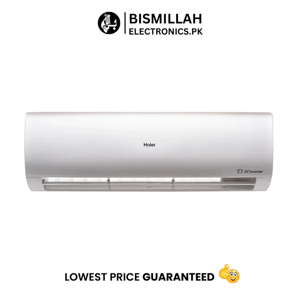 The Haier HSU-20HFTEX OW T3 is a 1.5-ton DC Inverter split air conditioner designed for both cooling and heating. It features advanced technologies such as T3 Plus Inverter for optimal performance in high temperatures, instant cooling, Wi-Fi control, and a self-cleaning function.