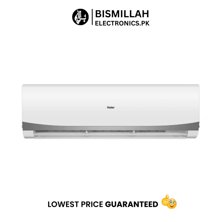 Stay cool with the Haier Ac 1.5 Ton HSU-18CFC Turbo Cool Inverter. Featuring 1.5-ton capacity, turbo cooling, strong airflow, and comfortable sleep mode, it provides efficient climate control for larger rooms.