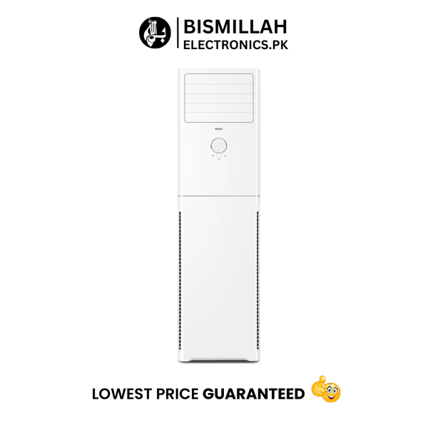 The Haier HPU-24HE/DC is a 2.0-ton DC Inverter floor-standing cabinet air conditioner designed for both cooling and heating. It features advanced technologies such as Wi-Fi connectivity, self-cleaning function, and a long-distance air throw of up to 15 meters, ensuring efficient and uniform cooling. 