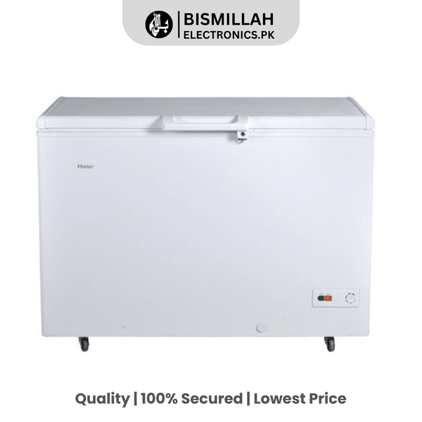 Discover the Haier Deep Freezer HDF-405 SD, a single-door freezer with a capacity of 405 liters (14.31 cu ft). Featuring adjustable compartments, a super freeze function, balance cooling, and a minimum temperature of -28°C. Perfect for all your food storage needs!