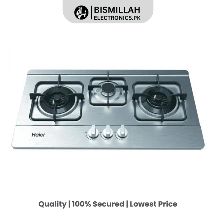 Upgrade your kitchen with the Haier HCC631DGS Hob featuring three stainless steel burners and auto ignition for effortless cooking. Ideal for modern culinary needs!