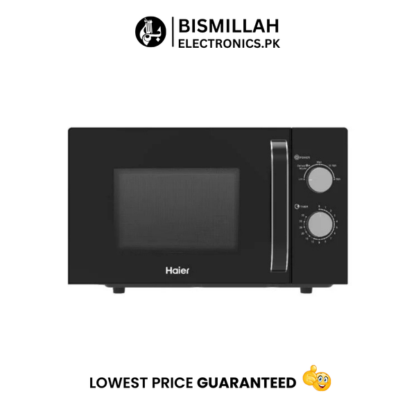 Discover the Haier HGL-25MXP8 Solo Microwave – a 25L capacity appliance with easy-to-use controls, uniform heating, and stylish design, perfect for everyday cooking and reheating.