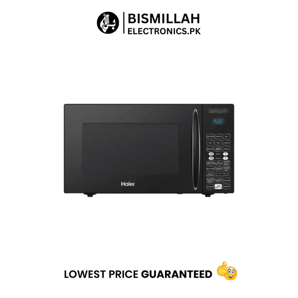 Discover the Haier Microwave Oven HGL-30100 Convection with baking capabilities, easy clean features, energy efficiency, rotisserie, and steam clean function. Perfect for versatile cooking!