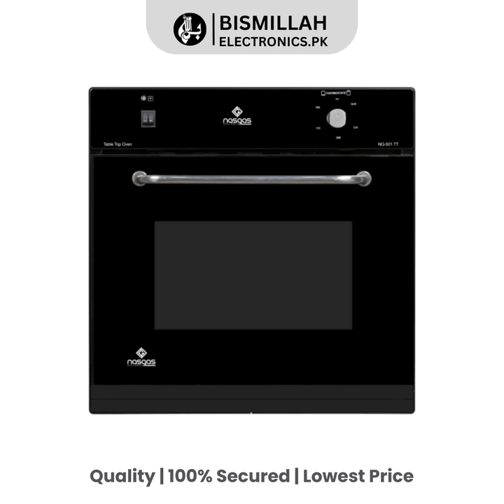 The Nasgas Built-In Oven NG–560 is an excellent choice for anyone looking to enhance their kitchen with a reliable & efficient cooking appliance. Its combination of advanced features, and aesthetic appeal makes it ideal for both novice cooks and culinary enthusiasts alike. Enjoy the convenience of electric cooking with the performance of a professional oven!