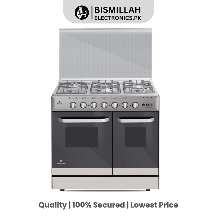 Upgrade your kitchen with the Nasgas Cooking Range DG-534, featuring five die-casted burners, rust-free stainless steel construction, and a high-sense thermostat. Perfect for versatile cooking in any home!