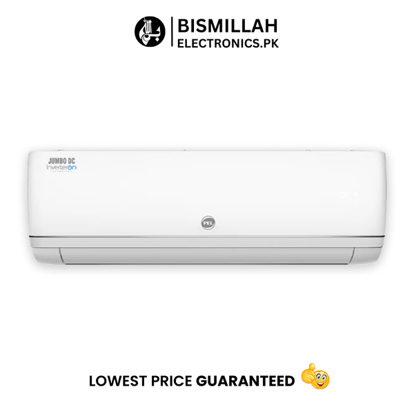 The PEL AC PINV-12K Jumbo DC Prime T3 is a 1-ton inverter AC designed for efficient cooling in small to medium rooms. It features a T3 tropical compressor for high-temperature performance, WiFi connectivity for remote control, and a 10-year compressor warranty. With 4D Air Flow and an eco-friendly R32 refrigerant, it ensures reliable and durable cooling.