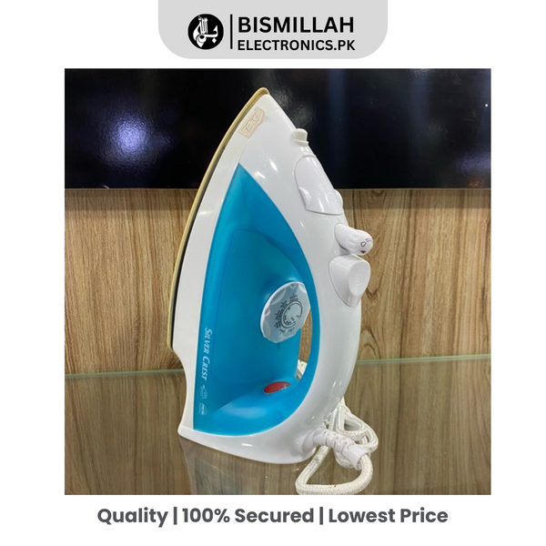 Discover the Silver Crest Steam Iron SC-5518, featuring a power rating of 2200-2600W, a 350ml water tank, and adjustable temperature control. Enjoy powerful vertical steam and spray functions for effective steam and dry ironing on all fabric types.