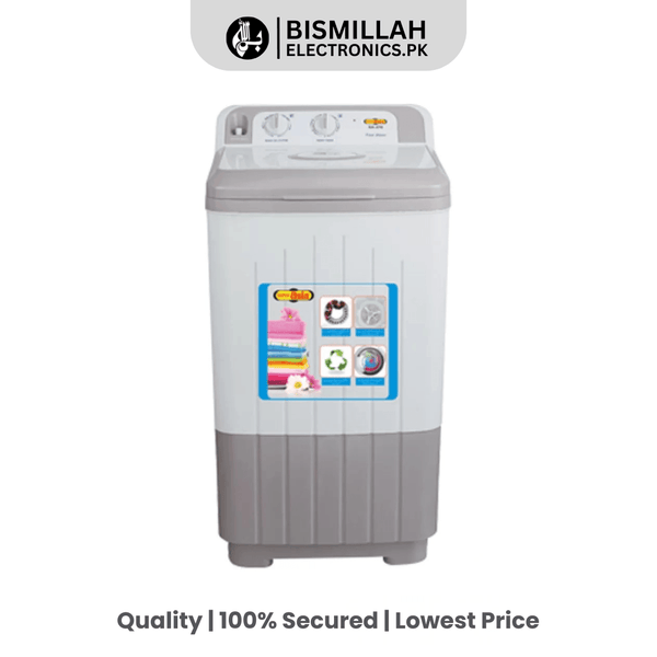 The Super Asia SA270 Crystal Washing Machine offers a generous 10 kg capacity, perfect for larger households. This semi-automatic model features efficient washing programs, user-friendly controls, and a sleek crystal design. Enjoy powerful cleaning performance while saving time and energy, making laundry day a breeze with this reliable appliance.