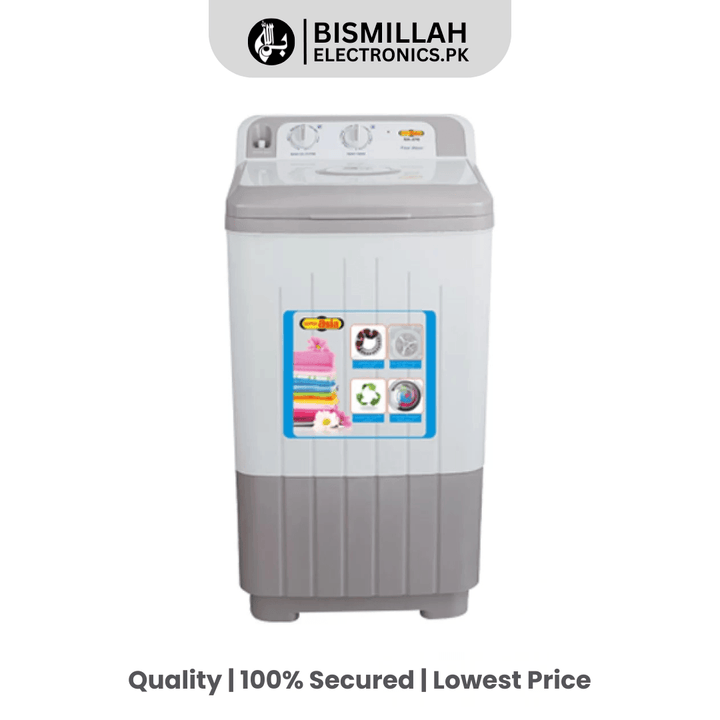 The Super Asia SA270 Crystal Washing Machine offers a generous 10 kg capacity, perfect for larger households. This semi-automatic model features efficient washing programs, user-friendly controls, and a sleek crystal design. Enjoy powerful cleaning performance while saving time and energy, making laundry day a breeze with this reliable appliance.